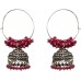 925 Sterling Silver Earring Jhumki with Ruby Beads 